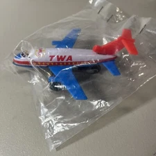 Vintage S2 Tin Friction Boeing 737  TWA Airplane Japan Toy Sealed NOS Jet