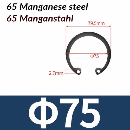 Internal Circlips Retaining Rings for Bores Sizes 3-150mm DIN472 Manganese Steel - Picture 57 of 69