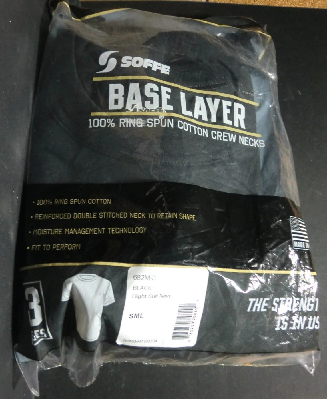 Soffe Military T-Shirt 100 Percent Cotton Base Layer 3-Pack Small (34-36) BLACK
Opens in a new windo