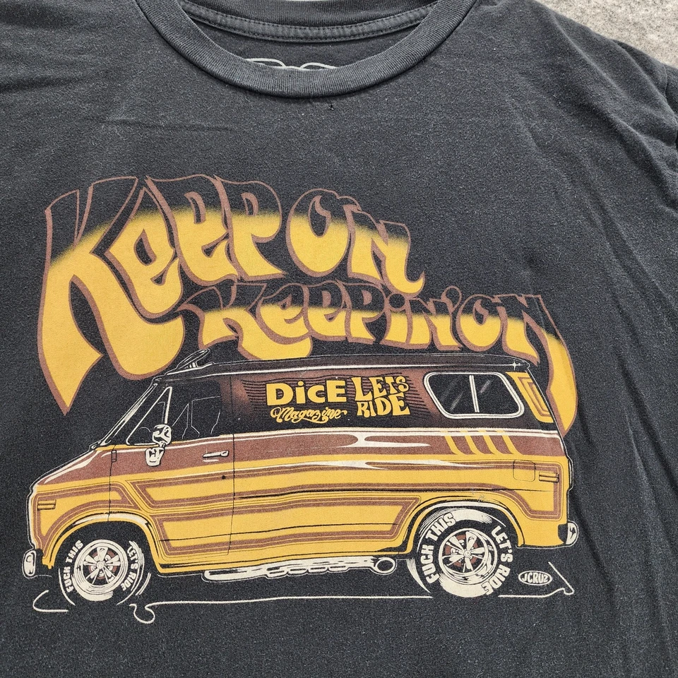 Camisa Revista Dados Vintage Para Hombre Pequeña Manga Corta Negra Foto 4 de 4