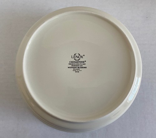 Lenox Chinastone MIDNIGHT BLOSSOMS 2 QT Round Covered Casserole Bowl Serving - Picture 8 of 12