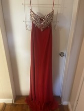 Beautiful red formal gown with train. 