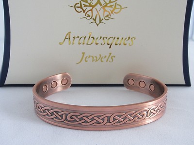 HERREN TOP QUALITÄT KUPFER KELTISCH HEILUNG MAGNET ARMREIF/ARMBAND SCHMERZLINDERUNG AJMB