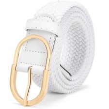Braided Woven Stretch Belt Women Men Web Casual Unisex Mixed Color Woven Elas...