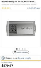 Rockford Fosgate TM400X4AD 400W 4 Channel Power Marine Amplifier
