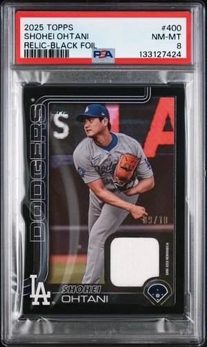 2025 Topps Shohei Ohtani Relic Black Foil PSA 8 LA Dodgers NL MVP