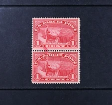 ERROR USA Scott # Q1  Pair F-VF OG NH Ink Blob Parcel Post US Stamp Cat $50++