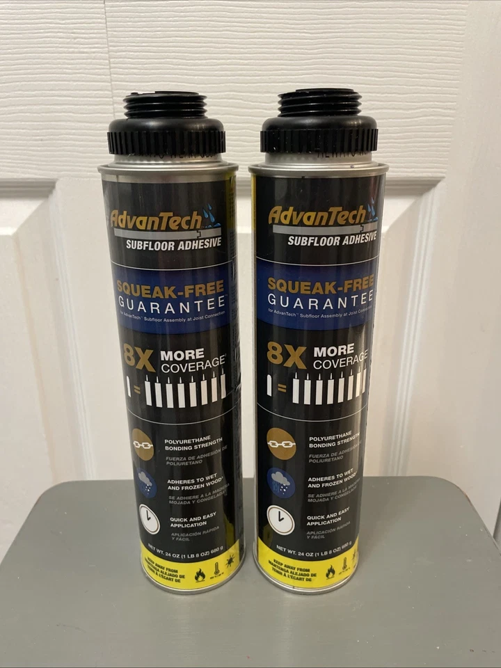 2 - 24 oz. cans AdvanTech Subfloor Polyurethane Construction Adhesive Spray Foam