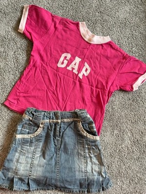 SET Gr. 110/116 MEXX JEANSROCK & GAP T-shirt Pink, Rock