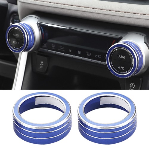 2PCS Car Switch Control Trim Fit For Toyota RAV4 2019- 2021 Easy Install Blue - Picture 10 of 10