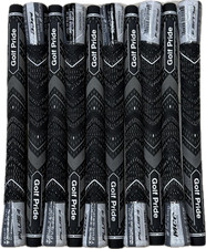 Golf Pride MCC Plus 4 Teams Golf Grips - Std, Black/Gray SET OF 10 