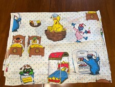 Sesame Street Bedtime Twin Flat Sheet Big Bird Bert Ernie Cookie Monster Muppets