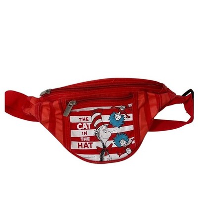 Dr. Seuss Red White Cat In The Hat Fanny Pack Purse Character Multi Pocket