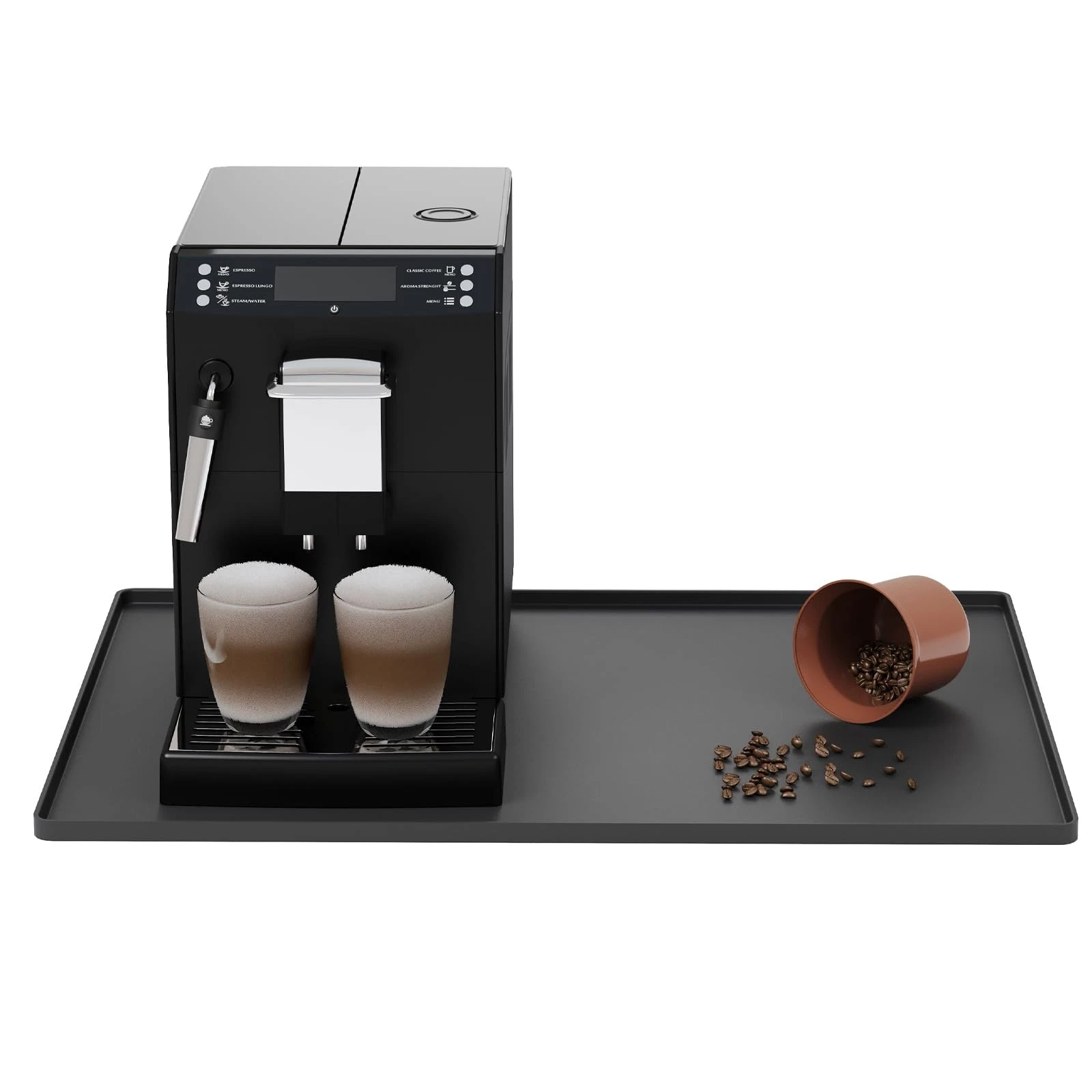 Silicone Coffee Mat with Raised Edges, 20'' x 15'', Keep Tidy for Countertops...