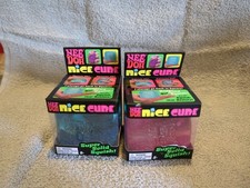 Nee Doh Nice Cube Super Solid Squish Lot of 2 Pink 1  Blue 1 New in Package