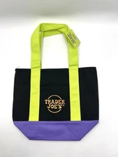 Trader Joe’s Halloween Mini Canvas Reusable Bag: Black Purple Green Multicolor
