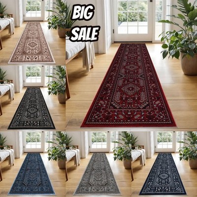 Trachtenteppich Lang Flurläufer Teppich Vintage Türmatte Schlafzimmerteppich Flurmatte