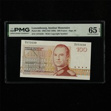 1993 Luxembourg Institut Monetaire 100 Francs Pick#58b PMG 65 EPQ Gem UNC