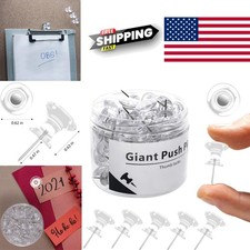 Clear Jumbo Push Pins 60 Count Durable and Easy to Use for Various Surfaces