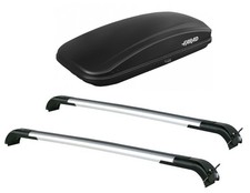 DACHTRÄGER + DACHBOX CRUB 430 LT FÜR BMW X5 2007-2013 MIT OFFENEM RELING