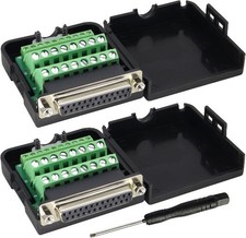 D Sub DB25 Female Breakout Board Solderless Terminal Connect Color: Female-Nut
