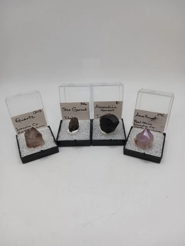 mineral specimen lot Almandine , Star Garnet Smokey Quartz Amethyst  Estate Read