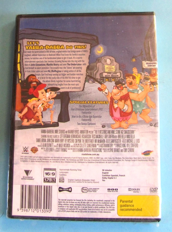 THE FLINSTONES AND WWE STONE AGE SMACKDOWN! DVD John Cenastone NEW R4 see below - image 2 of 2