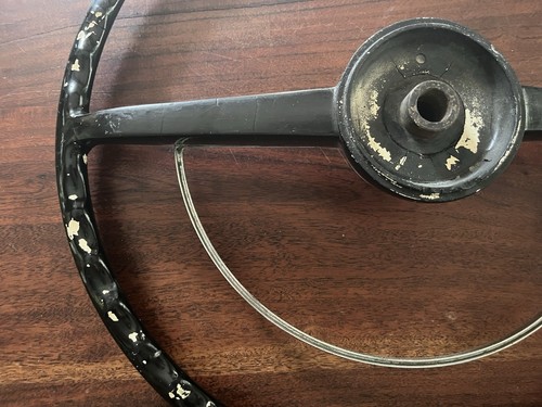 RARE Vintage Steering Wheel With 1954 Ford Power Steering Wheel With Horn Ring - Imagen 12 de 13