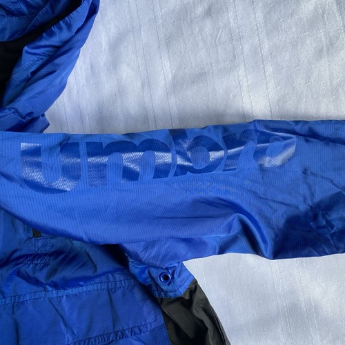 Umbro Hooded Jacket Long Sleeve Front Pocket 1/4 Zip Blue/Black Size Medium - Picture 8 of 15