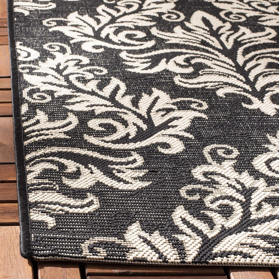 Моющийся ковер для улицы двора коллекции - 2'7" x 5', черный и кремовый, не она... - Изображение 3 из 3