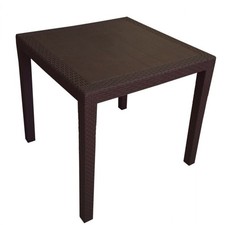 TAVOLO IN PLASTICA QUADRATO MARRONE INTRECCIATO  PLP  KING