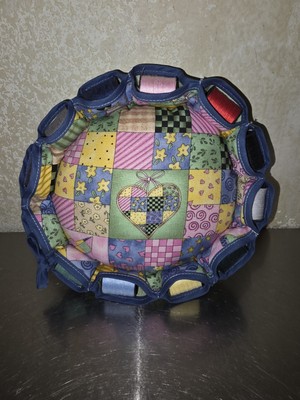 Vintage Handmade Pincushion Pillow W/Attached Spools Of Thread. Adorable!