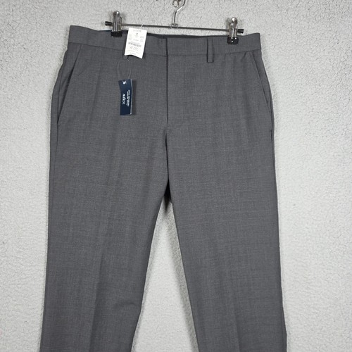 J. Crew Dress Pantalone Uomo Taglia 30x30 Misto Lana Antracite Thompson Conico Nuovo con etichette - Foto 2 di 12