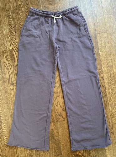Perfect White Tee Hailey Wide Leg Sweatpants Purple Cotton USA Made - Picture 1 of 8
