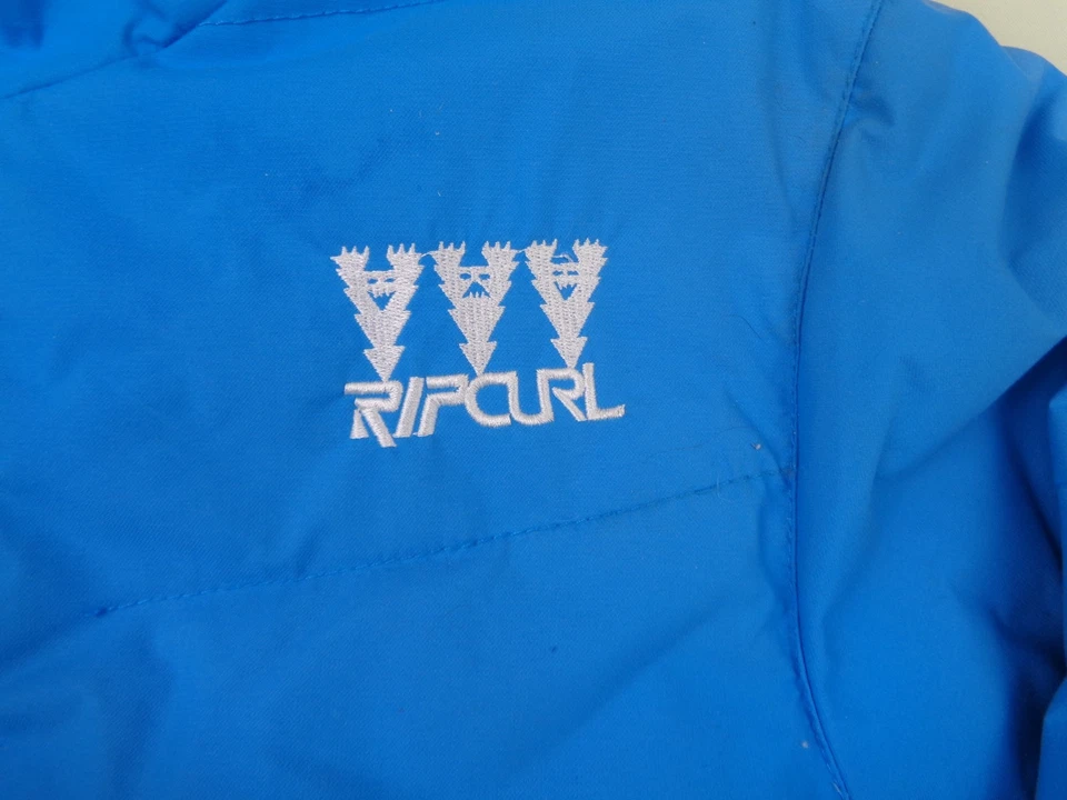 Rip Curl Womens Jacket Medium 14 Blue White Hooded Padded 90s Coat - Image 3 of 4