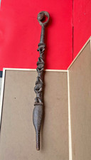 Vintage Congolese Ceremonial Staff: The Three Wise Monkeys 36"