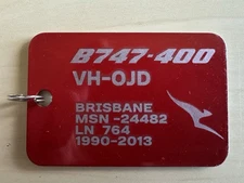 Qantas Boeing 747-400 VH-OJD Plane Tag