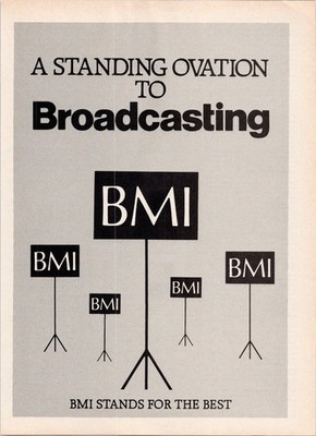 BMI Broadcasting Original 1981 Vintage Print Ad Black White
