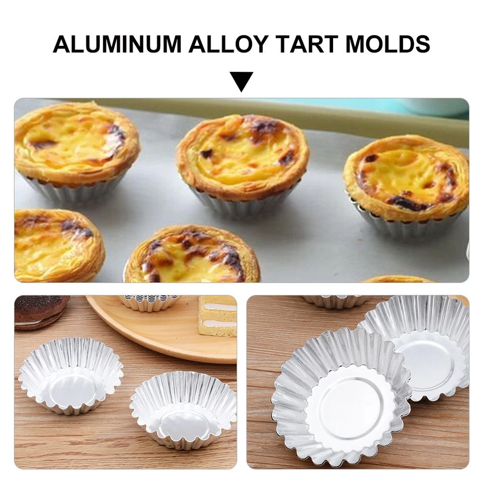 100 pezzi in lega in alluminio crostata spessa cupcake muffin tazza di muffin - Immagine 4 di 4