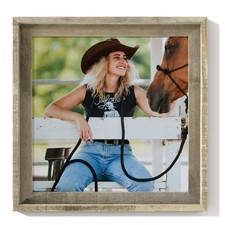 Fun Memories Rustic 16X16 Picture Frame Reclaimed Barnwood Photo Frame Tempered