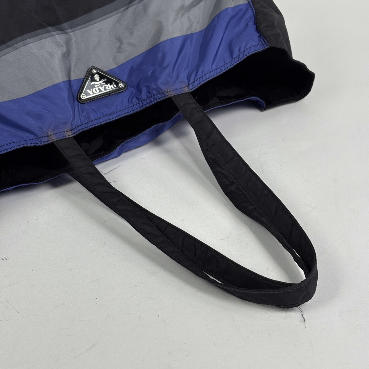 PRADA with logo Tote Bag Tote Bag Nylon Nero (Black) Blue Gray B4626P Women thumbnail 7