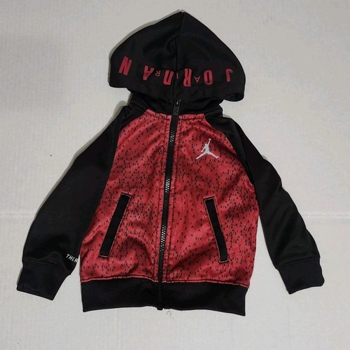 Nike Air Jordan Cremallera Completa Chaqueta de Pista Sudadera con Capucha Roja Negra Bebé Niño Pequeño 12 Meses - Imagen 2 de 11