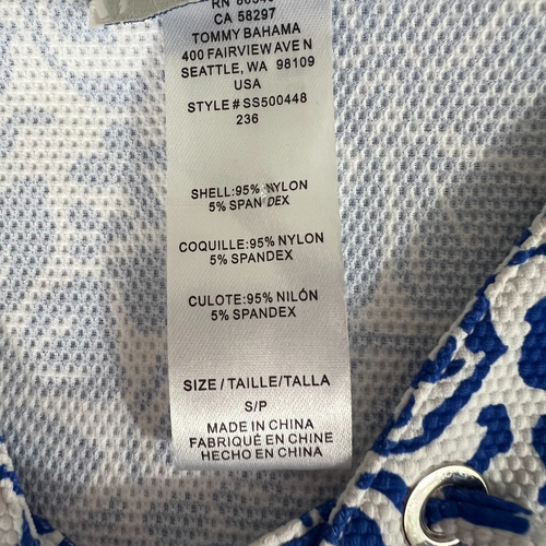 Tommy Bahama Womens Size Small Dress Tank Royal Blue Tropical Floral Tie Front - Picture 6 of 8