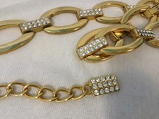 Chain Belt Oval Links with Rhinestones gold 34 - 43 very good condition