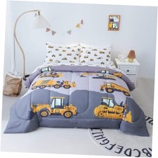 Size Comforter Set for Boys, 4-Piece Bed in a Bag, 3D Twin Truck Cars