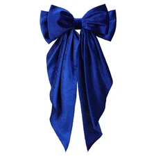 Royal Blue Velvet Hair Bow Clips for Women and Girls - Elegant Hair Accessories