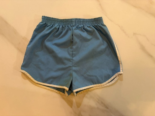 Vintage 70s 80s Blue Gym Shorts Youth Size 14 USA Made Retro Athletic