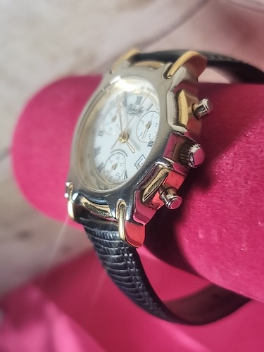 Vintage 1990s VERSAILLES Quartz Chronograph 2 Tone 32 Year GTE MENS Watch Works - Picture 4 of 6
