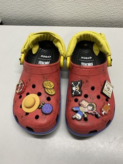 Crocs One Piece Luffy Classic Kids Clog Shoes Size 6/8 Red Multicolor