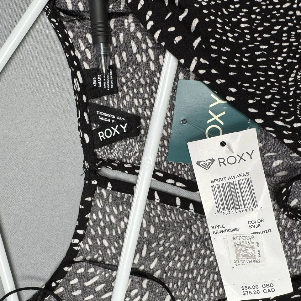 Vestido mameluco para mujer Roxy Spirit Awakes manga larga blanco y negro grande nuevo con etiquetas Foto 4 de 4